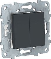 Переключатель без рамки Schneider Electric Unica New 2-кл. проходной антрацит картинка
